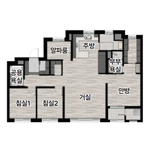 84타입의 평면도입니다